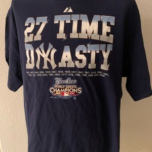 Majestic New York Yankees T Shirt 27 Time Dynasty Size XL